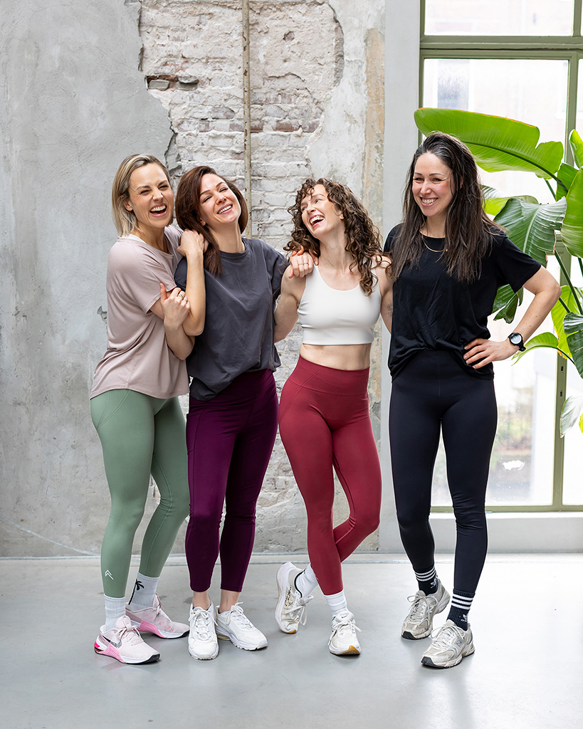 Women connecting during a WeWomen wellness photoshoot