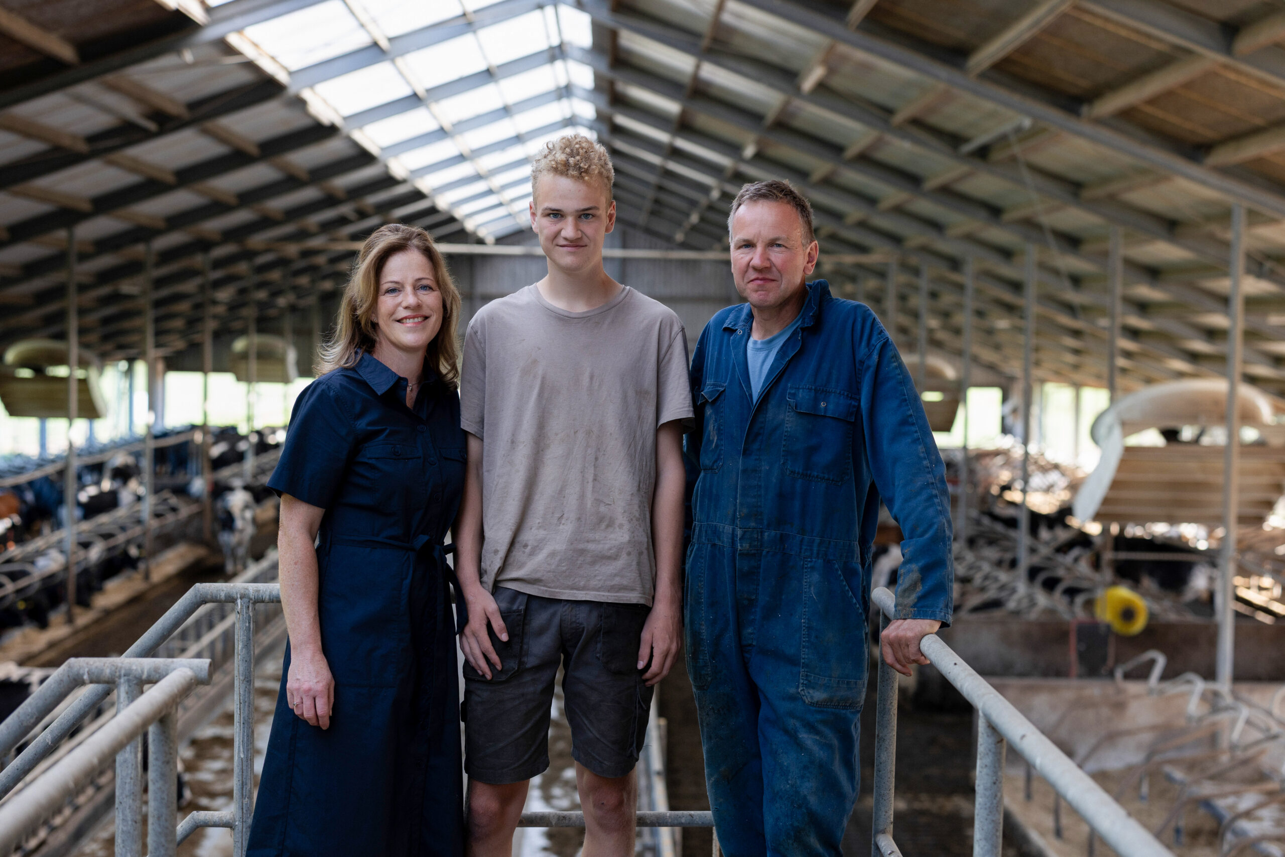 Willeke and her family in the barn of the farm behind Milk & Meetings